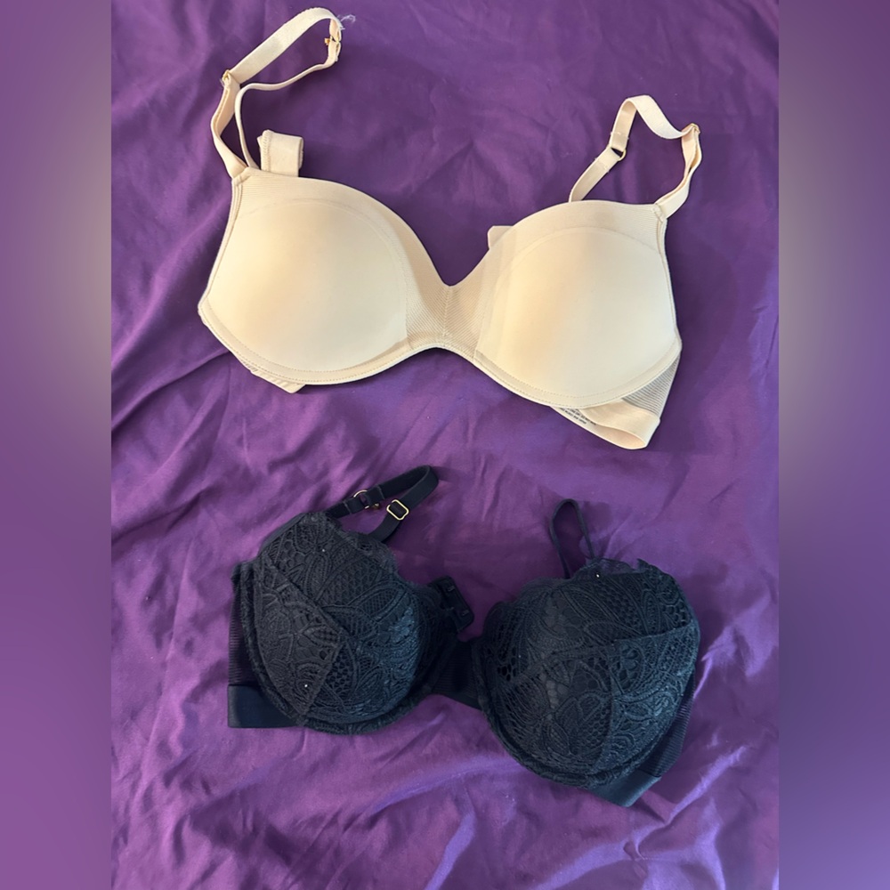 Lively Black and Cream Lace Bra Set